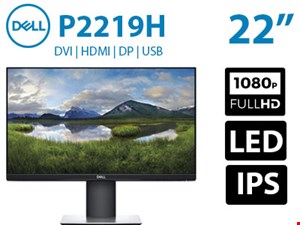 مانیتور استوک Dell P2219H دل 22 اینچ فریم لس W-LED FHD IPS 2020 HDMI 5ms