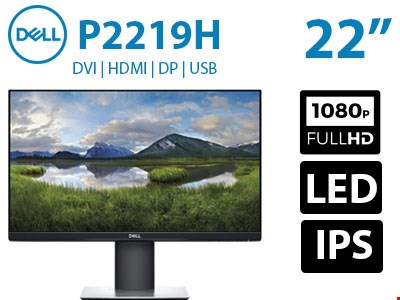 مانیتور استوک Dell P2219H دل 22 اینچ فریم لس W-LED FHD IPS 2020 HDMI 5ms